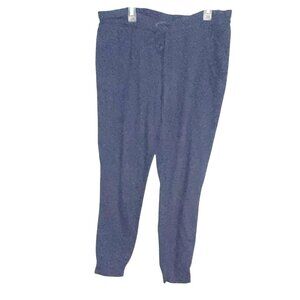 Womens Navy Blue Jogger Pants L 32 Degree Heat Elastic Waistband & Pockets Loung